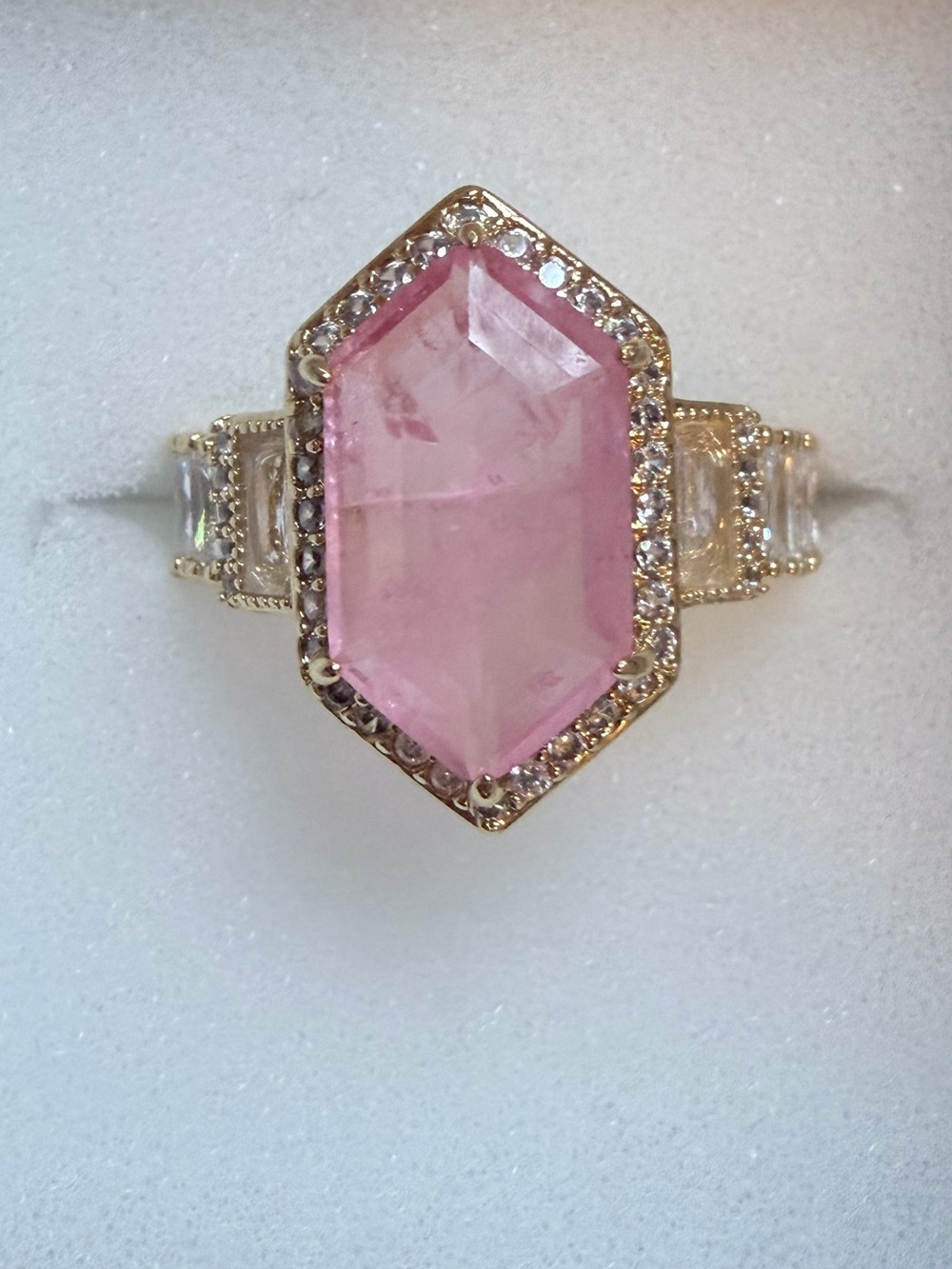 Rose Quartz statement ring